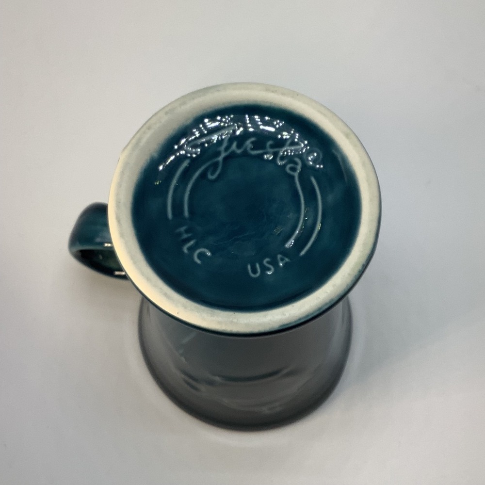Fiesta Ware Juniper Pedestal Mug w/ Embossed Shapes Retired Homer Laughlin 6" - Picture 6 of 7